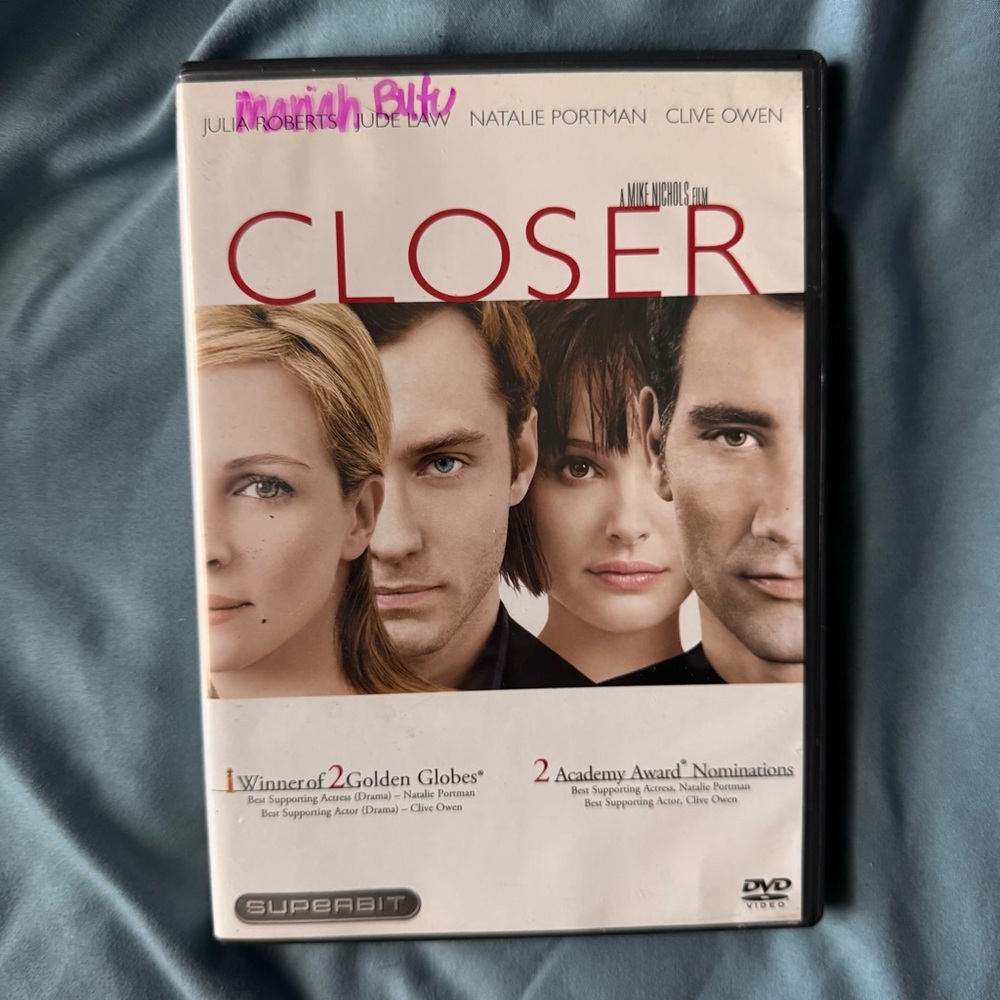 Closer (DVD, 2007) Disc Tested, Working